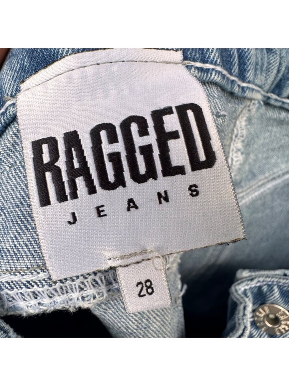 Ragged Jeans High-Waist Blue Denim Pants With Zipper Front Size 28 - Picture 2 of 13